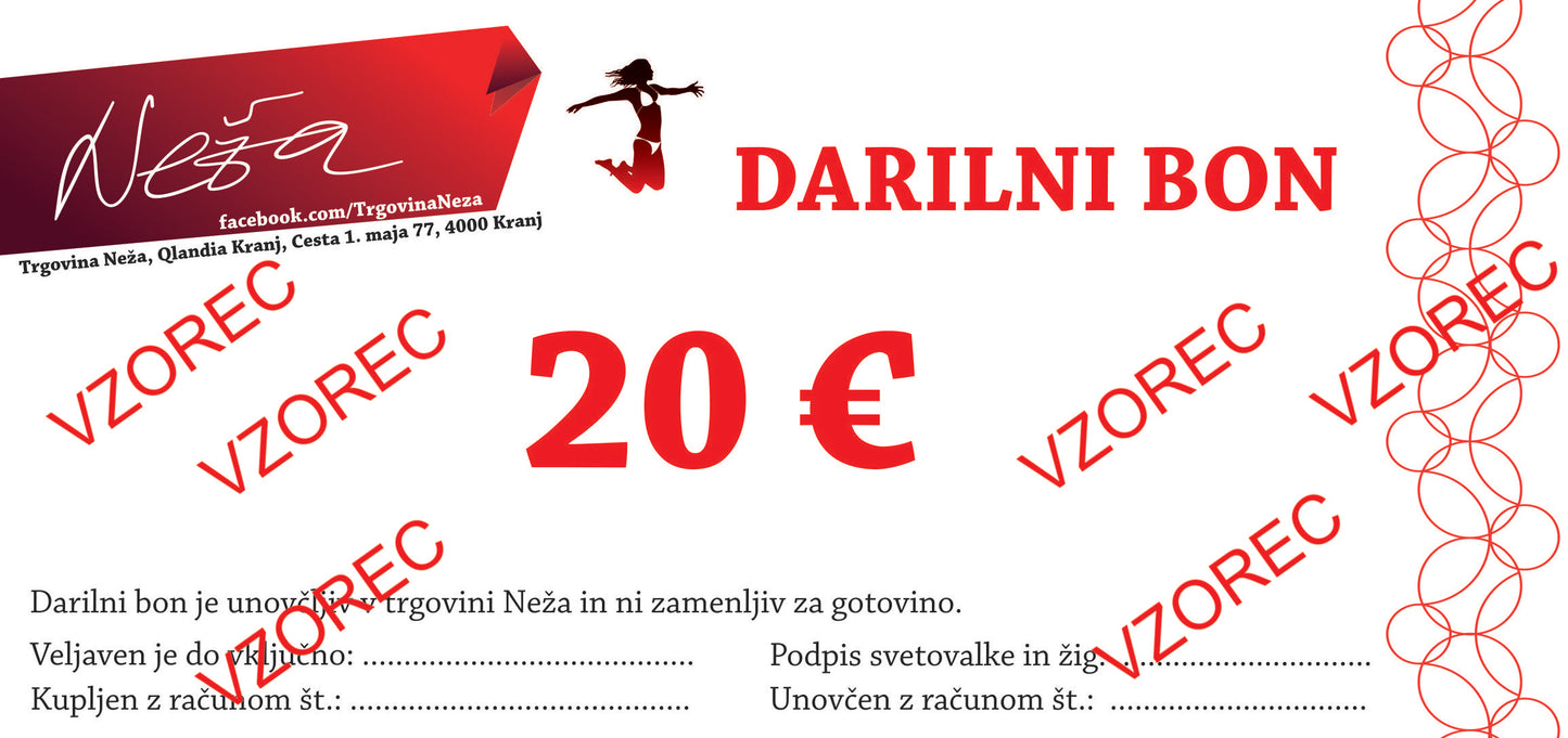 Darilni bon Neža za 20 €