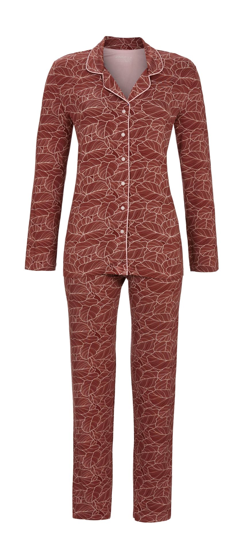 Ringella 5511212 Pyjama durchgeknöpft mit Blätterdessin