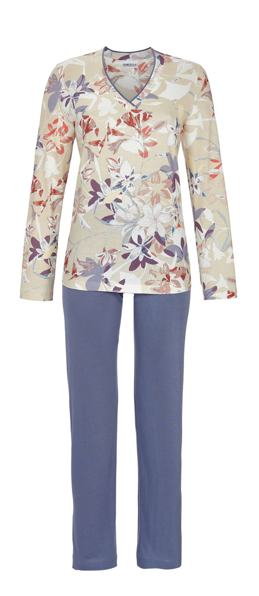 Ringella 5511234 Pyjama mit abstrahiertem Blumenprint