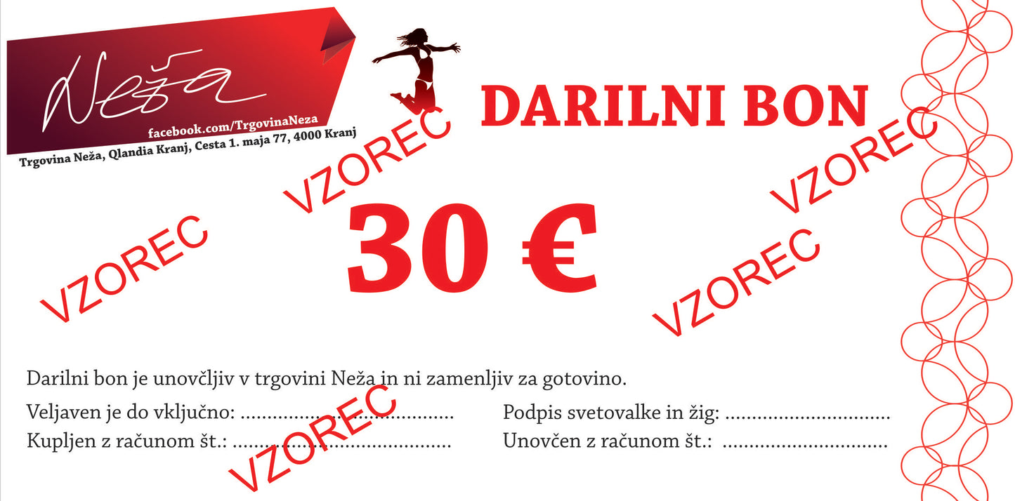 Darilni bon Neža za 30 €